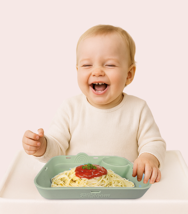 Assiette en silicone PlayPlate - Verte