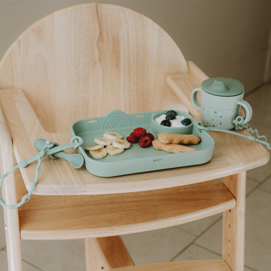Assiette en silicone PlayPlate - Verte