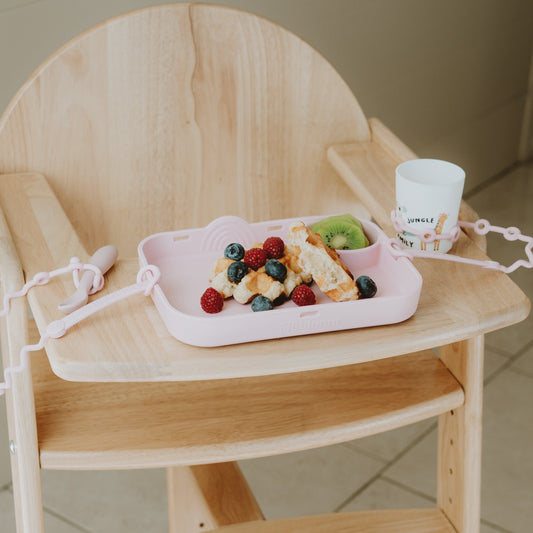 Assiette en silicone PlayPlate - Rose